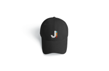 Load image into Gallery viewer, J Feather Dad Hat Black
