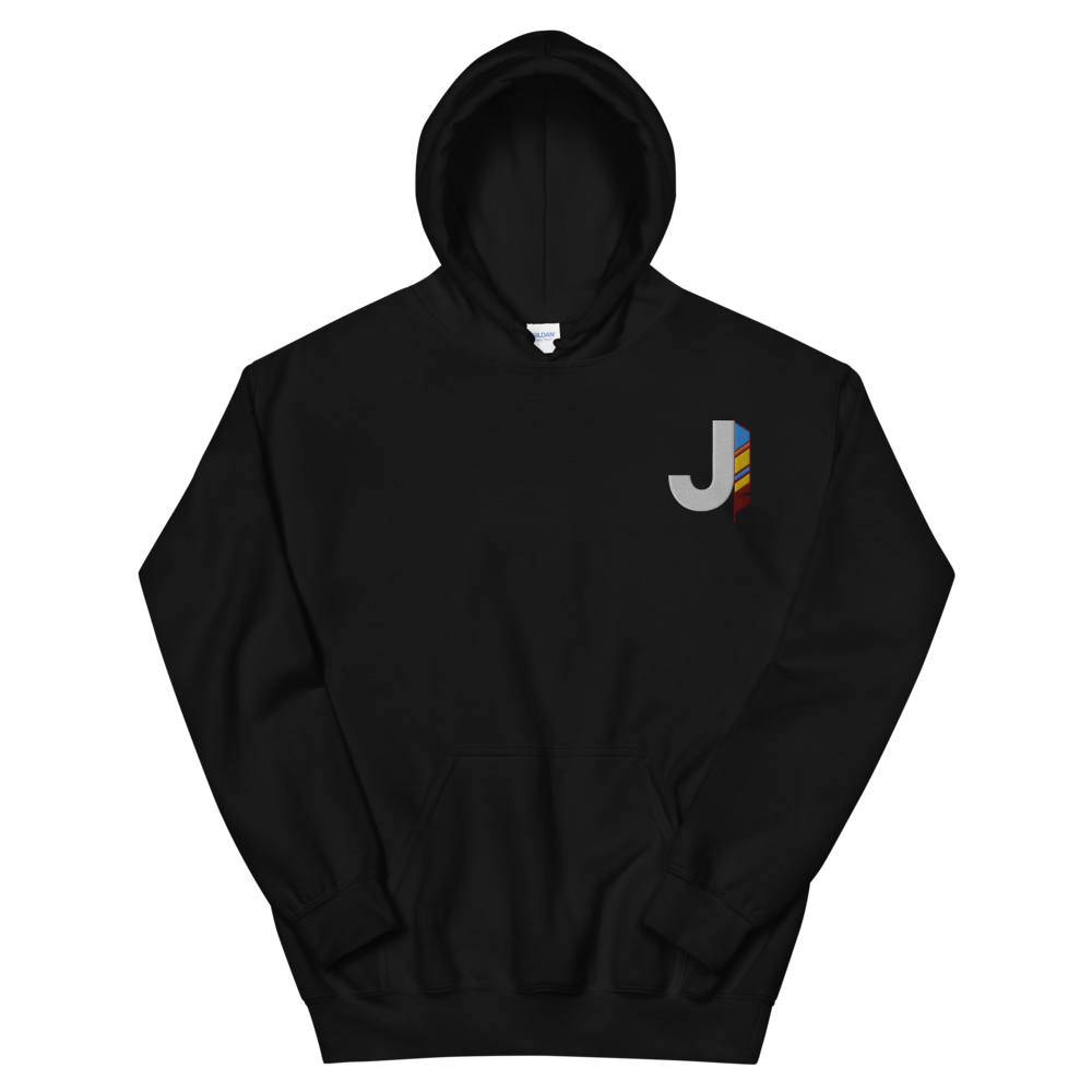 J Feather Embroidered Hoodie