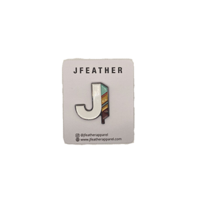 J Feather Enamel Pin