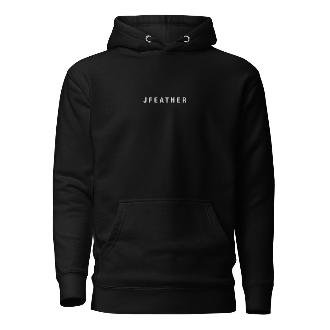 Embroidered J Feather Hoodie